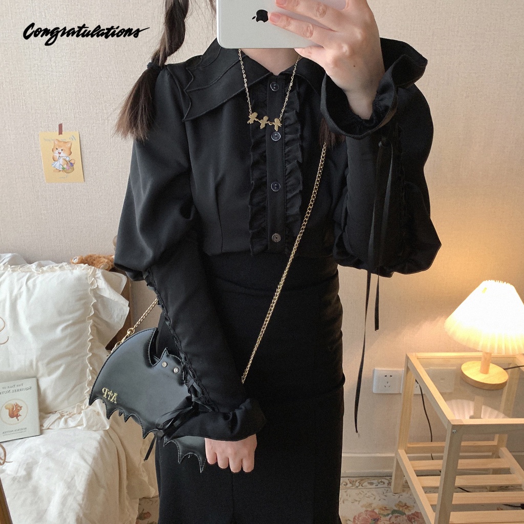 Áo sơ mi - Blouse Brand Sleep Doll - Áo bó tay #SleppDoll #somi