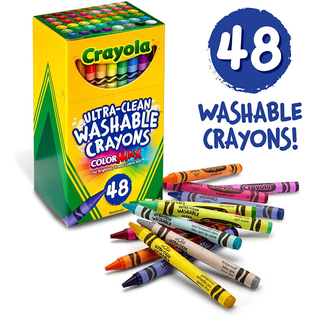 Combo Bộ 50 bút lông Crayola Supertips &amp; Bộ 48 bút sáp màu, Tẩy rửa vượt trội