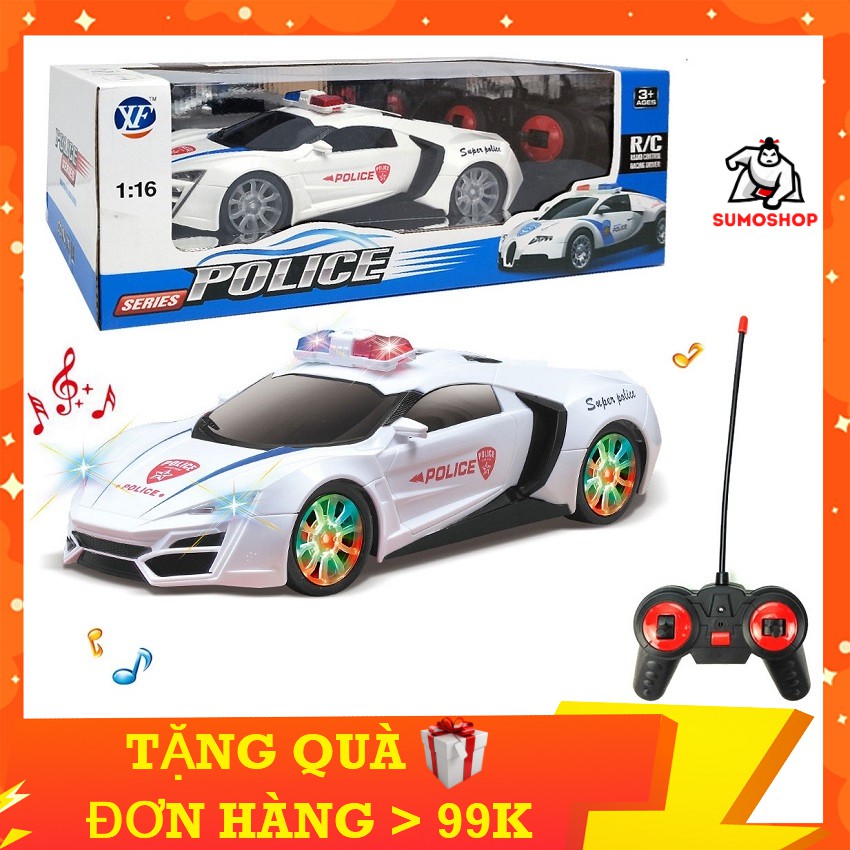Đồ Chơi Xe Cảnh Sát Điều Khiển Từ Xa Có Còi Hú, Đèn Sáng Báo Hiệu, Di Chuyển Siêu Tốc Độ,Hình Dáng Bắt Mắt - SUMOSHOP86