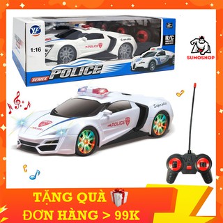 Đồ Chơi Xe Cảnh Sát Điều Khiển Từ Xa Có Còi Hú, Đèn Sáng Báo Hiệu, Di Chuyển Siêu Tốc Độ,Hình Dáng Bắt Mắt - SUMOSHOP86