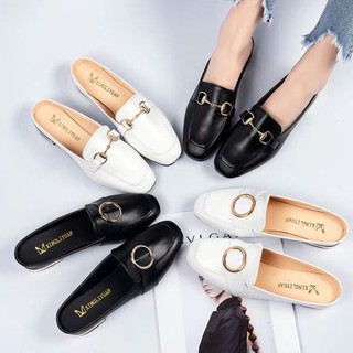 [A40] Giày Sục Nữ Da Lì Kiểu Dáng Châu Âu
