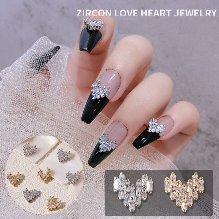 ( 1 Cái ) Charm Nail Kim Loại Trái Tim Valentine, Phụ Kiện Nail - Vani Store [KIRA0089]