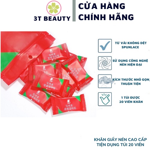 Khăn giấy nén cao cấp tiện dụng (túi 20 viên )