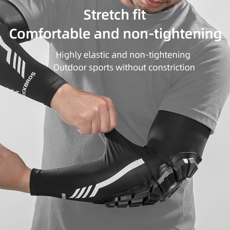 Rockbros Găng Tay Chống Nắng Chống Va Chạm Chống Tia UV Bằng Vải Lụa Lạnh Khi Lái Xe