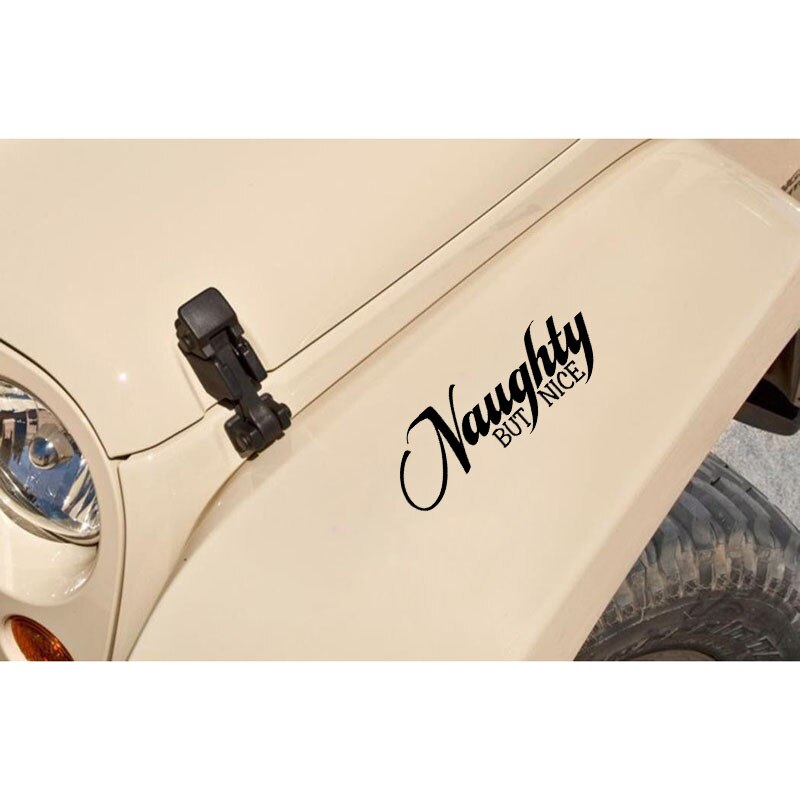 Miếng sticker Naughty But Nice dán kính chắn gió ô tô vui nhộn 18.6cmx6.5cm