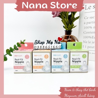 - núm ti bình sữa moyuum hàn quốc đủ size, núm moyuum size 1/2/3/4