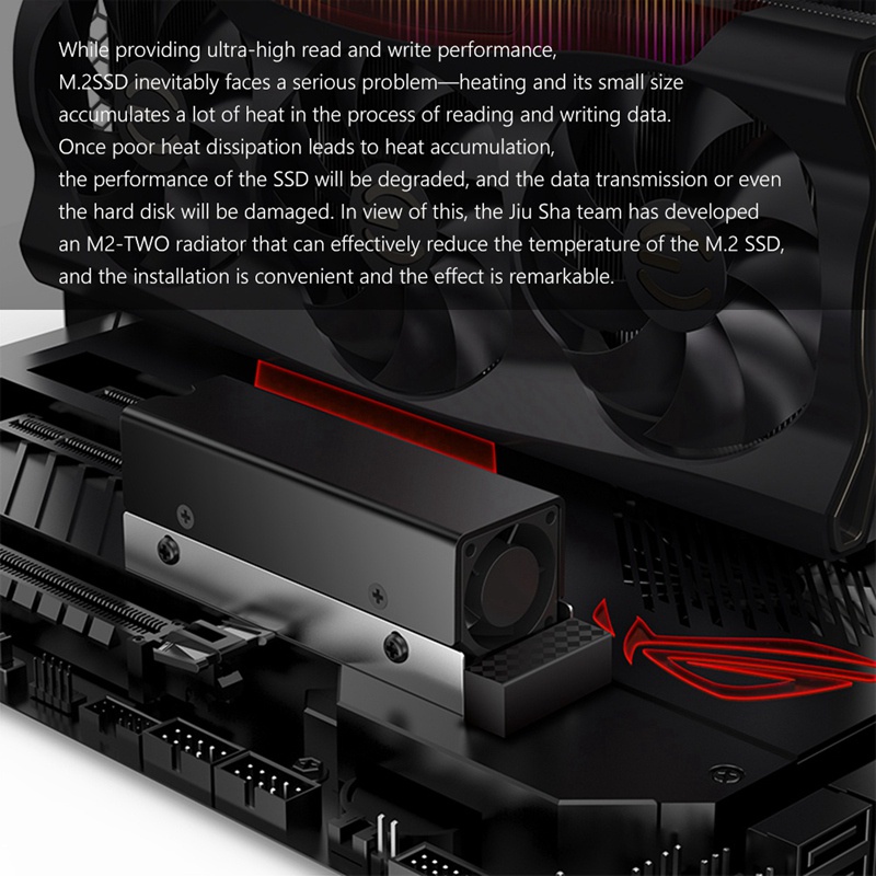 Tản nhiệt M.2 SSD NVMe M2 2280 Bộ tản nhiệt tuần hoàn không khí đĩa thể rắn với quạt tản nhiệt nhôm Bộ làm mát tấm tản nhiệt