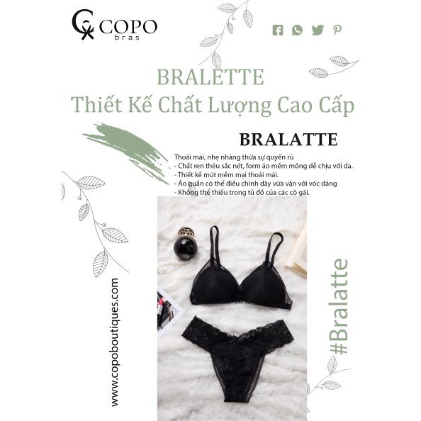 Bralette [giảm 38%] Set Đồ Lót Bralette REN Cao Cấp Thiết Kế không cọng] màu đen | BigBuy360 - bigbuy360.vn