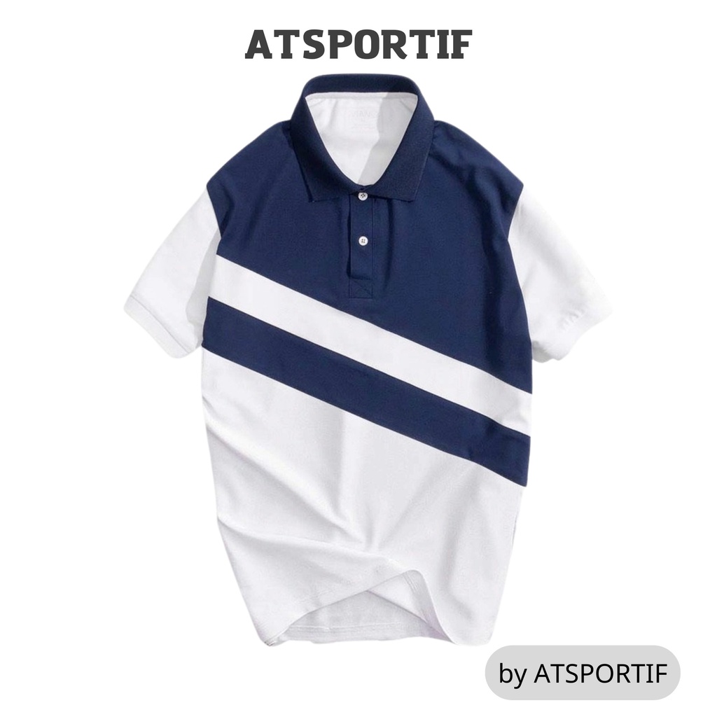 Aó polo nam ATMAN vải cá sấu cotton CVC, xuất xịn,chuẩn form, sang trọng phối màu song song