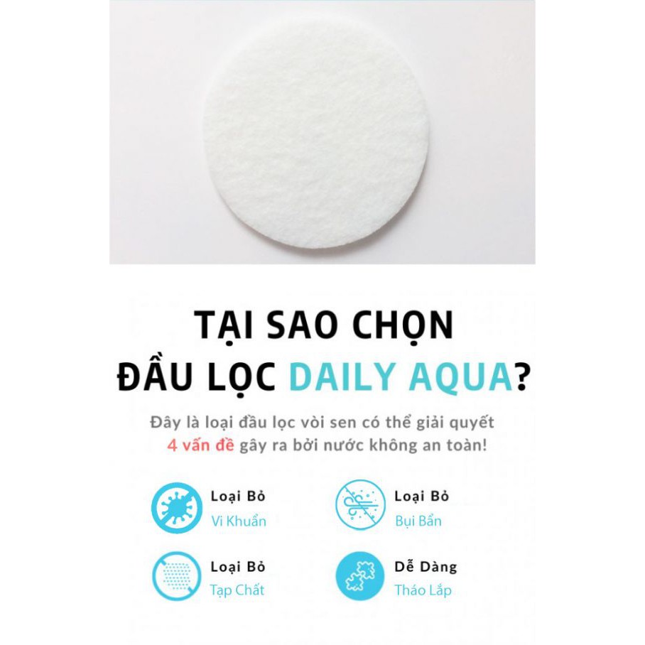 Màng lọc đầu vòi sen Daily Aqua (5 miếng) - Lọc bụi bẩn, vi khuẩn