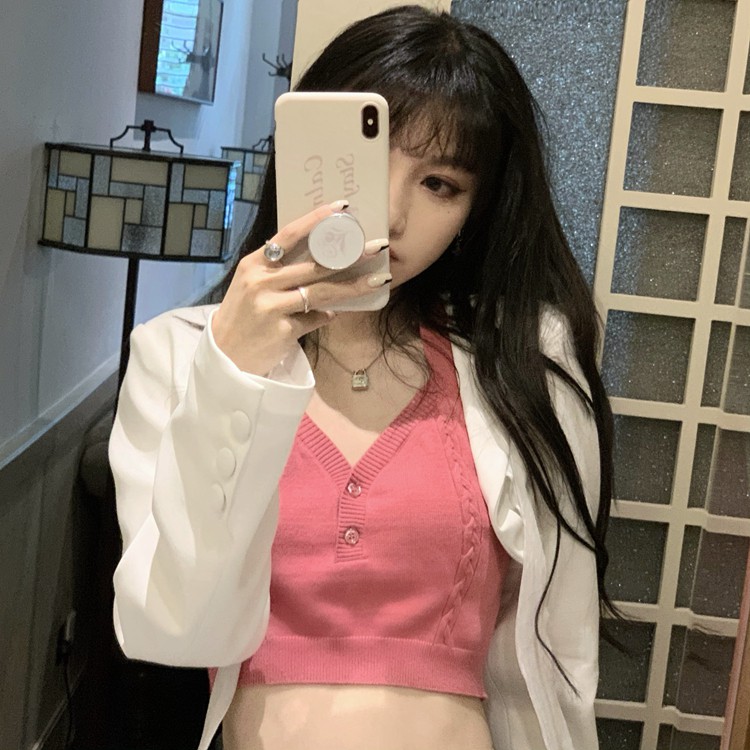 Cocory vn Áo croptop kiểu áo yếm thiết kế hợp thời trang cho nữ