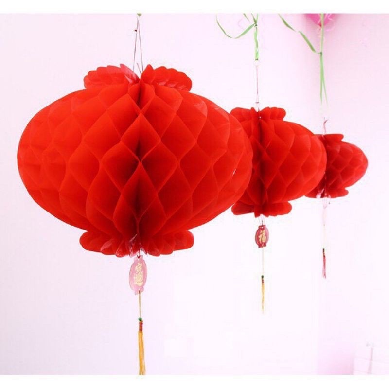 10 đèn lồng đỏ nilong Chữ Phúc , trang trí năm mới , sự kiện { đủ size}