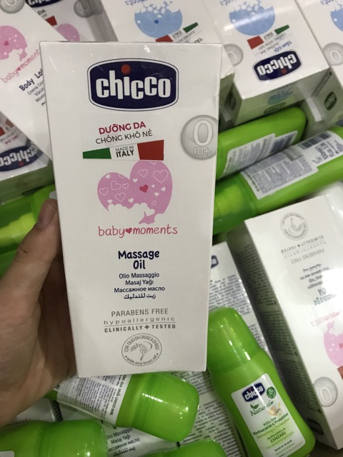 Dầu mát-xa chiết xuất cám gạo 0M+ Chicco 200ml