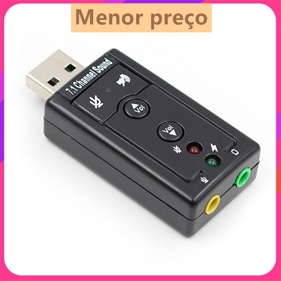 7.1 USB bên ngoài Card âm thanh USB sang giắc cắm tai nghe 3.5mm Bộ chuyển đổi âm thanh kỹ thuật số