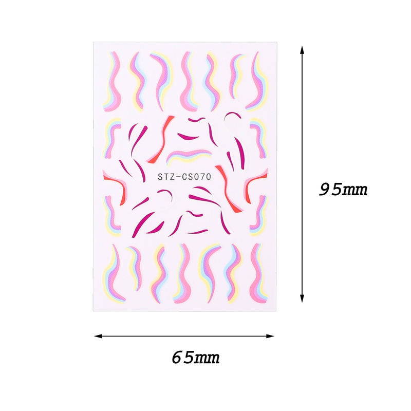 1 Cuộn Miếng Dán Trang Trí Móng Tay 3D Màu Cầu Vồng Độc Đáo