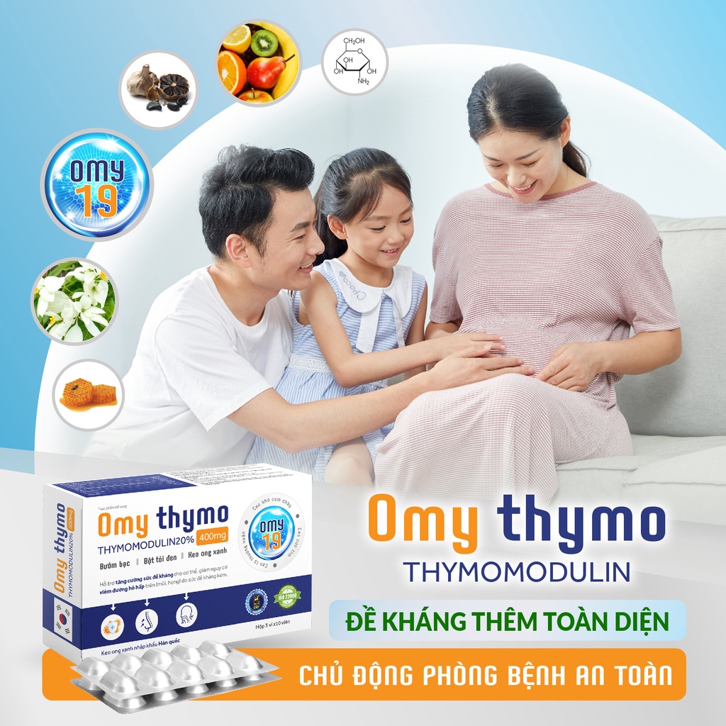 Omy Thymo - Hỗ trợ Tăng sức đề kháng, giảm nguy cơ đường hô hấp - 30 viên