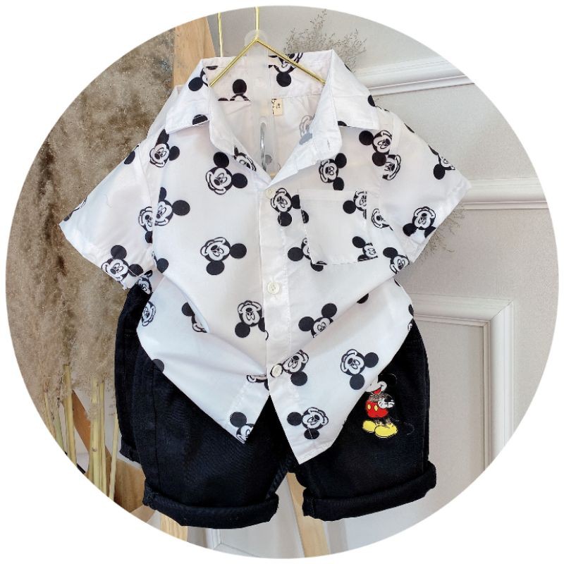 Sơ mi họa tiết bé trai