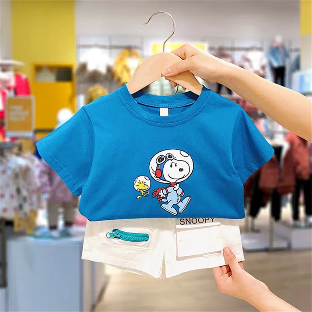 Áo Thun Bé Trai In Hình Chú Chó Phi Hành Gia, Áo cộc tay bé trai chất cotton cao cấp từ 7-18kg - LILA KIDS