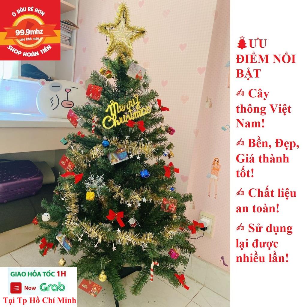 Cây Thông Noel 1m8 Trang Trí Giáng Sinh - Tặng Kèm 2 Dây Kim Tuyến 1 Ngôi Sao Cây Thông Noel Hàng Cao Cấp Dầy Lá