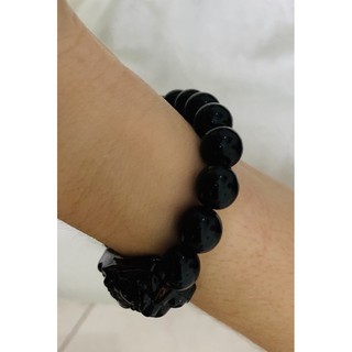Vòng tay tỳ hưu đá obsidian