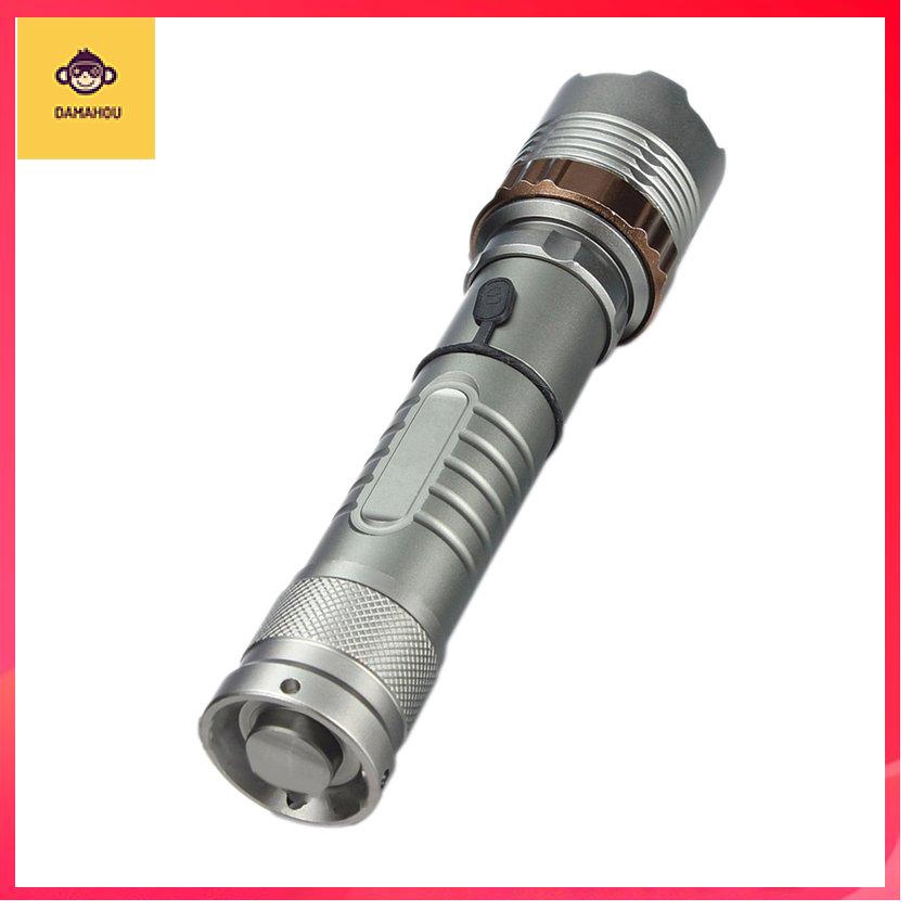 【Trong kho】Elfeland Chiến thuật quân sự T6 Đèn pin LED Pin Power Zoomable Torch