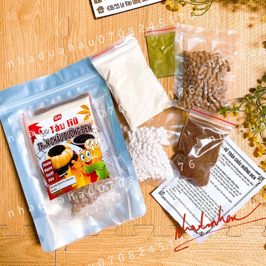 Một set nguyên liệu nấu chè dưỡng nhan/ chè bưởi/ sâm bổ lượng/ sương sa hột lựu/ milo dầm gói 408g