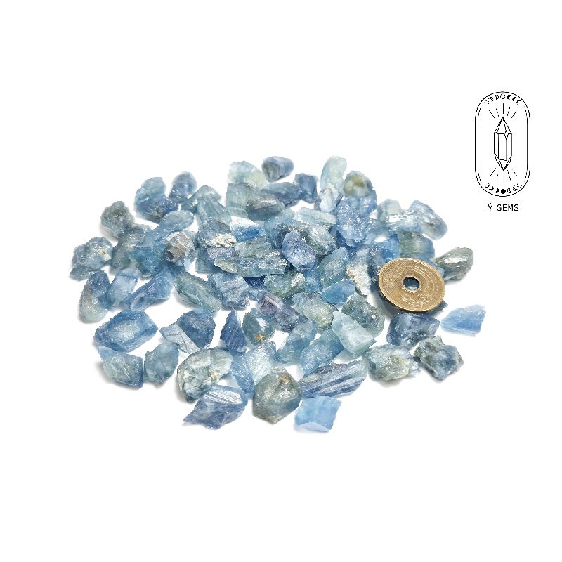 Aquamarine thô tự nhiên có 2 kích cỡ làm handmade hoặc sưu tầm trưng bày