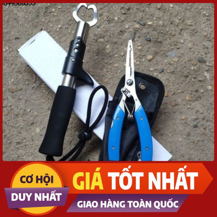 Bộ kìm kẹp cá và kéo gỡ mồi đa năng