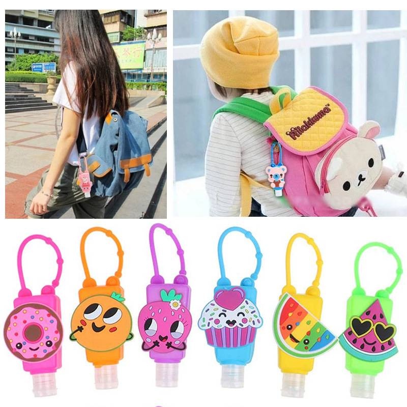 [Hàng mới về] Vỏ đựng chai gel rửa tay kháng khuẩn hình động vật bằng silicone 30ml