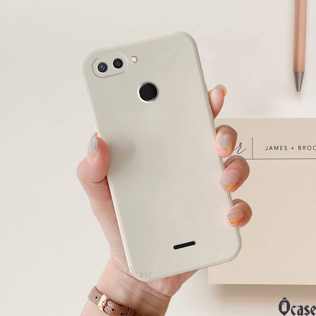 Ốp lưng Xiaomi Redmi 6 in hình gấu cạnh viền vuông có bảo vệ camera