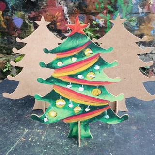 Mô hình cây thông Noel bằng gỗ 25cm cho bé sáng tạo