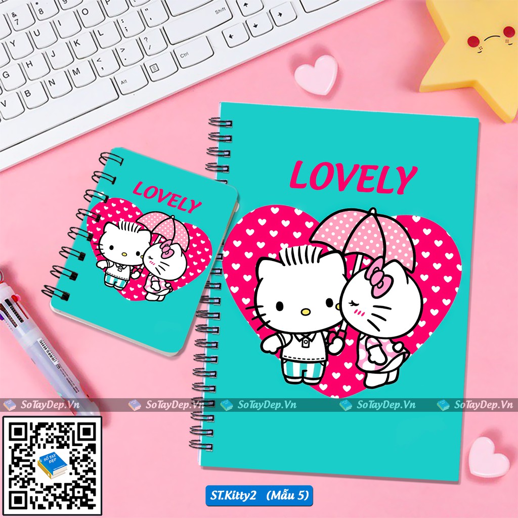 Sổ tay đẹp hình Hello Kitty siêu dễ thương P2, có nhiều mẫu lựa chọn, sổ lớn A5, sổ nhỏ A7 - (MSP: ST.Kitty2 SotaydepVn)