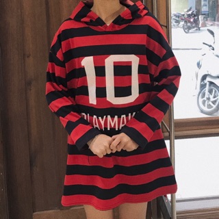 Hoddie váy kẻ