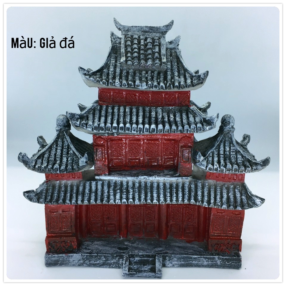 Tiểu cảnh sân vườn, hồ cá, bán cạn, bể cá thủy sinh, hòn non bộ, thác nước, mini để bàn. TC002- Mô hình nhà cổ trấn.