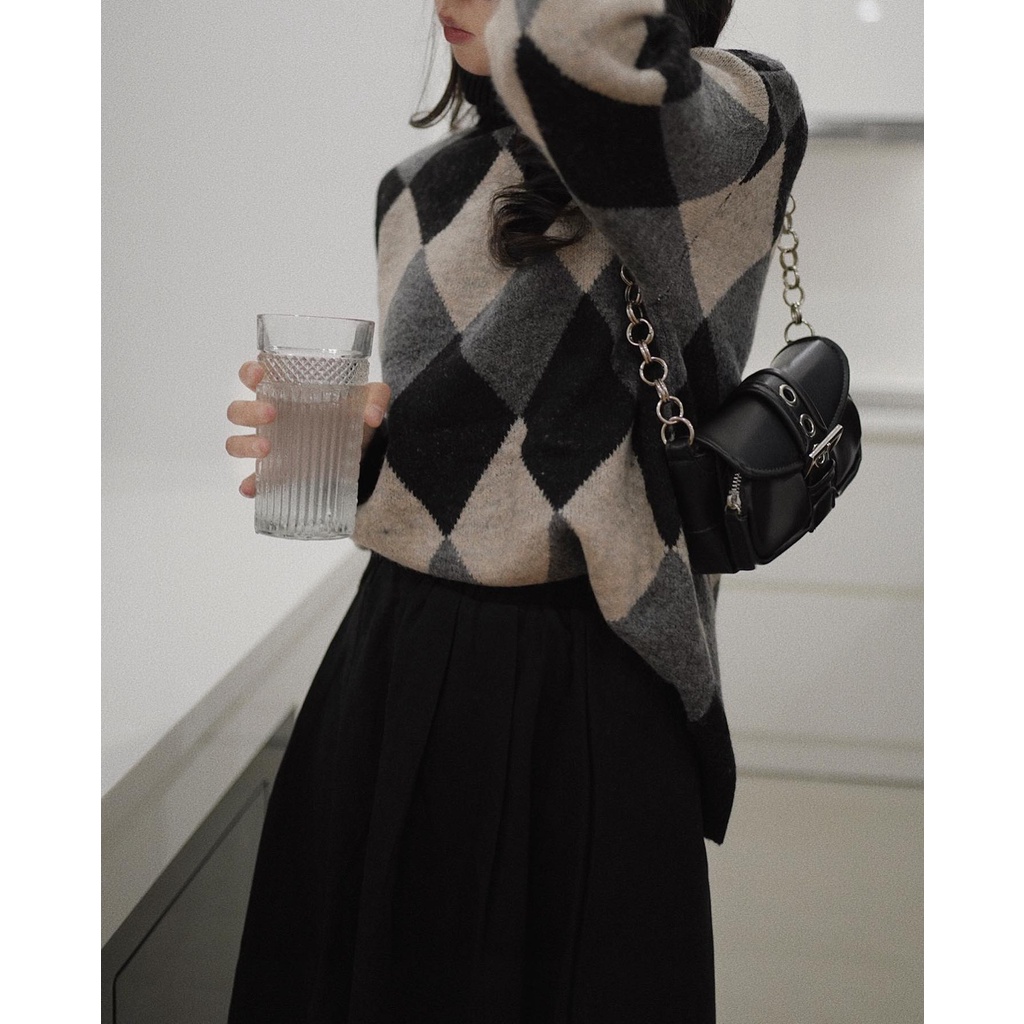 (Ảnh thật) Len trám cổ lọ oversized Audrey 4757 | BigBuy360 - bigbuy360.vn