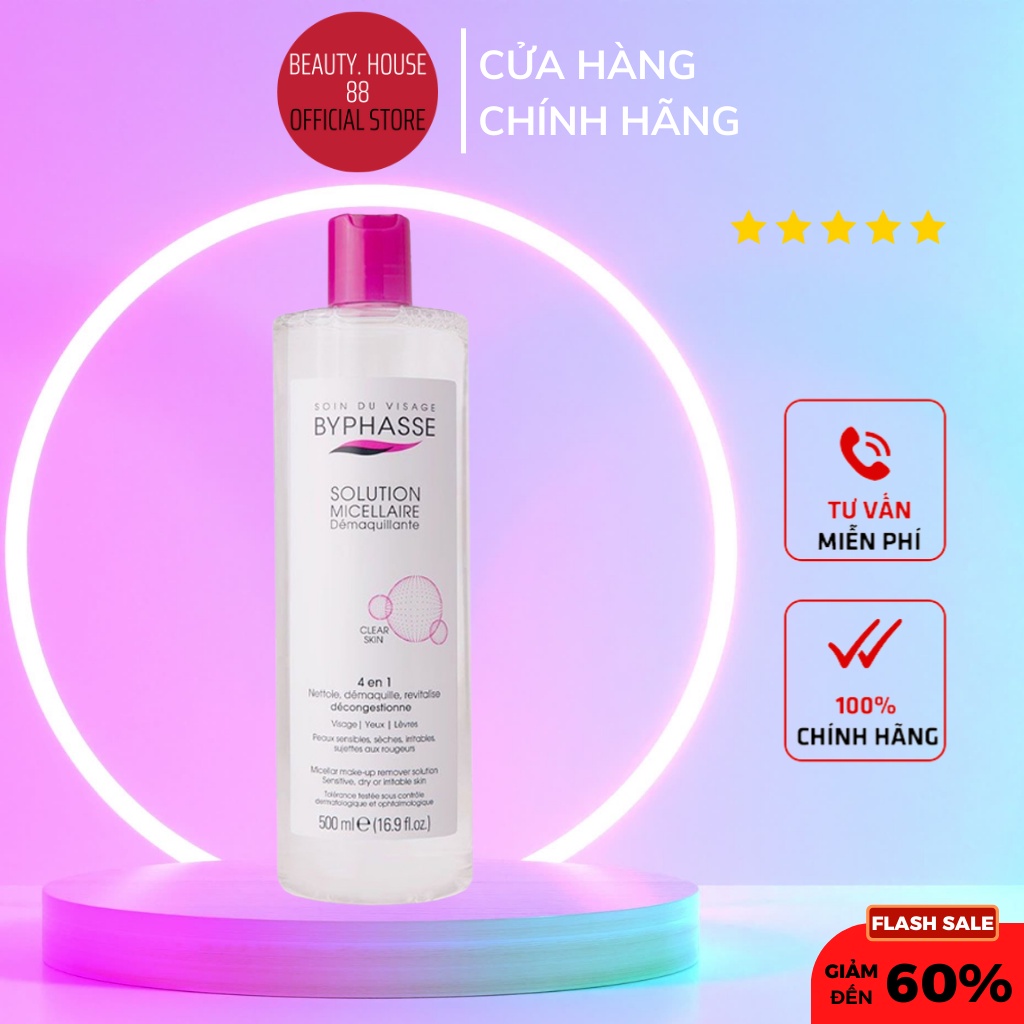 Nước tẩy trang BYPHASSE Solution Micellaire Face 500ml chính hãng