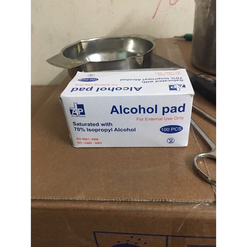 GẠC TẨM CỒN Y TẾ TIỆT TRÙNG (ALCOHOL PADS) hộp 100  miếng