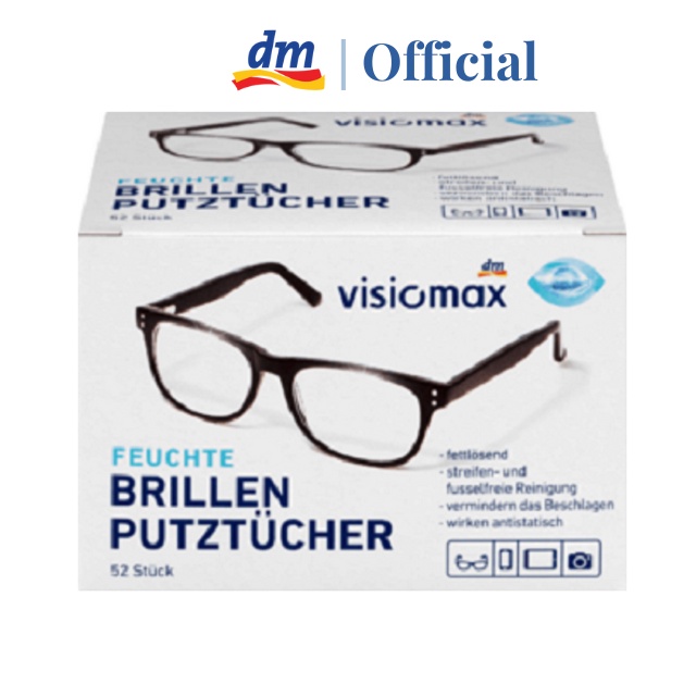Giấy lau kính Visiomax Đức 52 tờ giúp làm sạch và bảo vệ kính