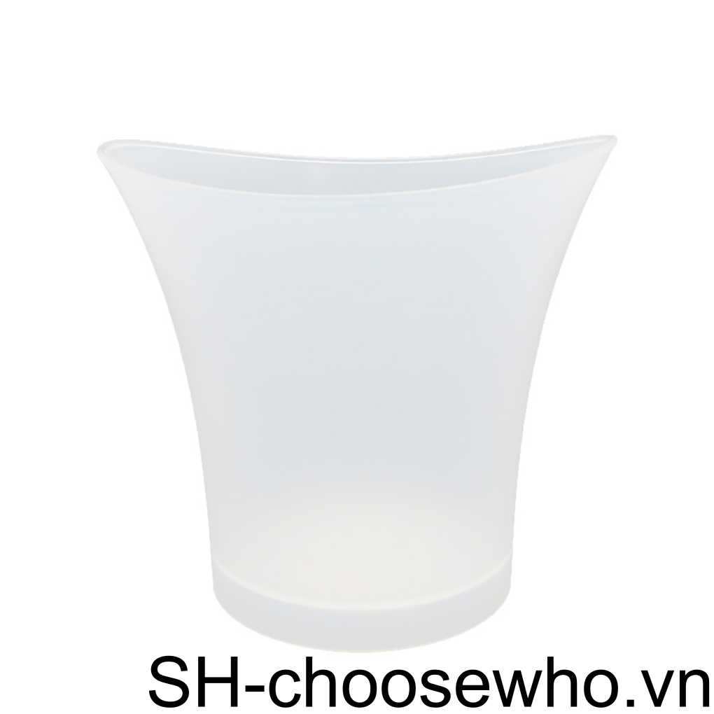 Xô Đựng Đá Hình Tròn Bằng Nhựa Có Đèn LED 5L Dùng Cho Quán Bar / KTV
