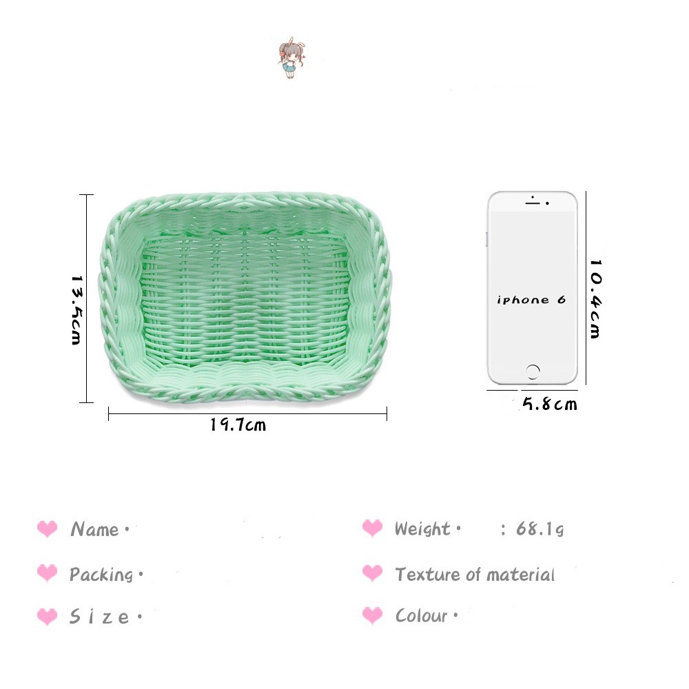 ✔️Giỏ đựng đồ đa năng - giỏ nhựa đựng đồ đa năng - rổ nhựa giả mây -Giỏ nhựa giả mây hình chữ nhật