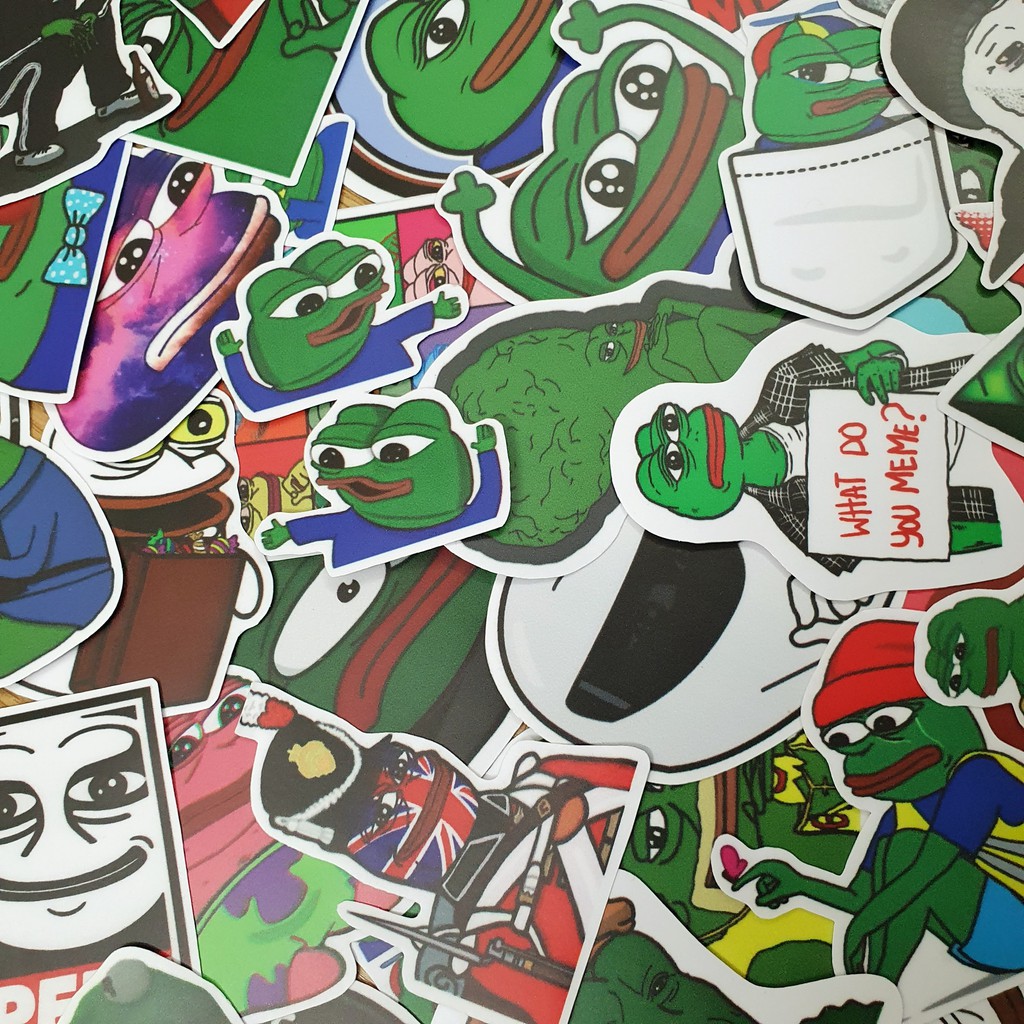 Combo hình dán sticker Pepe Meme Troll siêu hot sticker pvc chống nước cao cấp, không bay màu