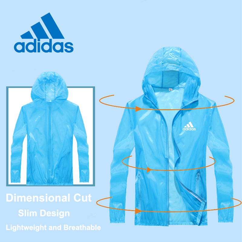 Áo Khoác Gió Adidas Siêu Nhẹ Chống Tia UV Chất Liệu Nhanh Khô Size M-3XL Thời Trang Cho Nam Và Nữ