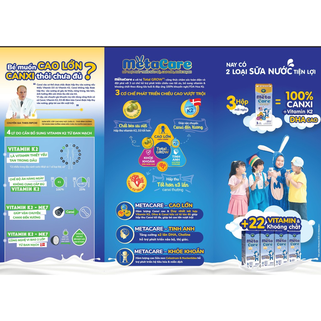 Sữa bột Meta Care 3,4,5 900g