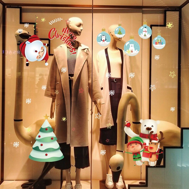 Decal trang trí Noel - Noel sắc nét hoạt hình đẹp