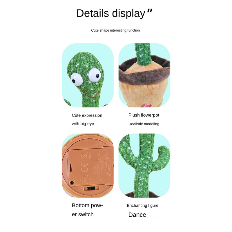 Đồ Chơi Cây Xương Rồng Nhồi Bông Có Đèn Và Âm Thanh Phát Nhạc Và Nhắc Nhở Đồ Chơi Hình Cây Xương Rồng Nhồi Bông Cho Trẻ Em