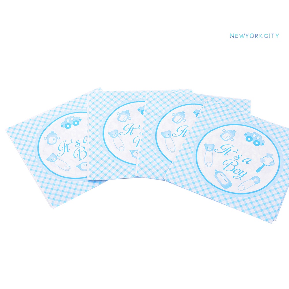 Bộ 20 Khăn Giấy In Chữ It'S a Girl/Boy Cho Trang Trí Tiệc Sinh Nhật
