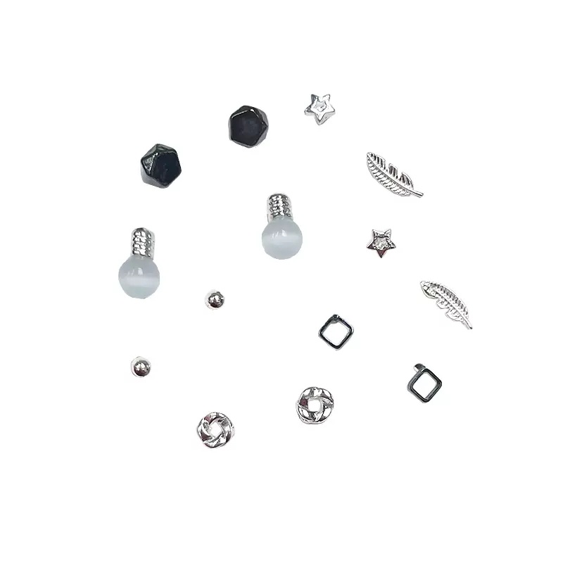Set 7 Đôi Bông Tai Bạc S925 Hình Nơ / Đám Mây Màu Cầu Vồng Chống Dị Ứng Cho Nữ Sinh