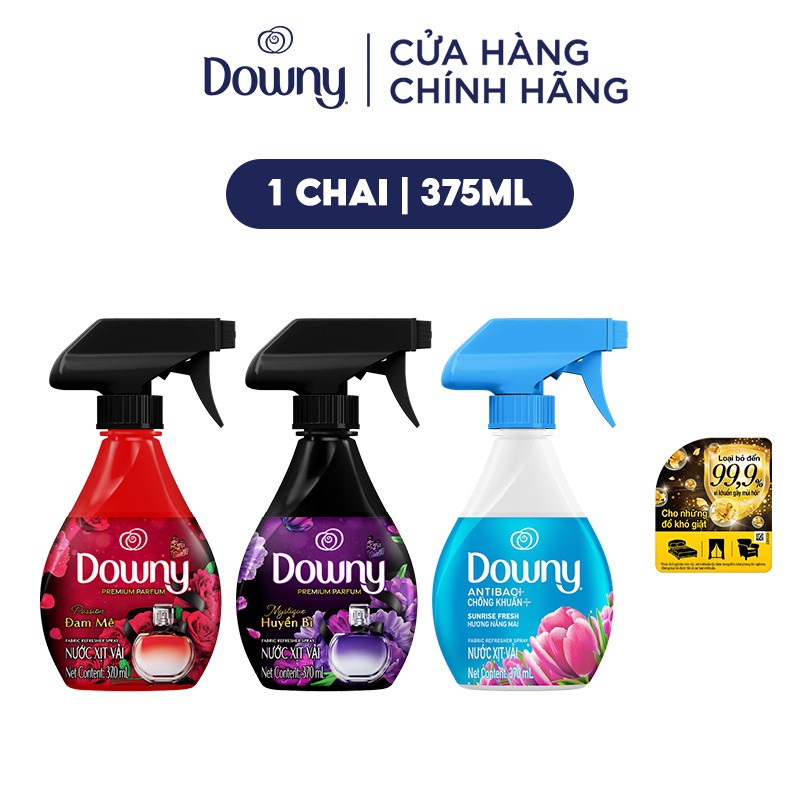 Xịt Vải DOWNY Khử Mùi Và Chống Khuẩn 99.9% Chai 370 ML Hương Nắng Mai/ Huyền Bí/ Đam Mê