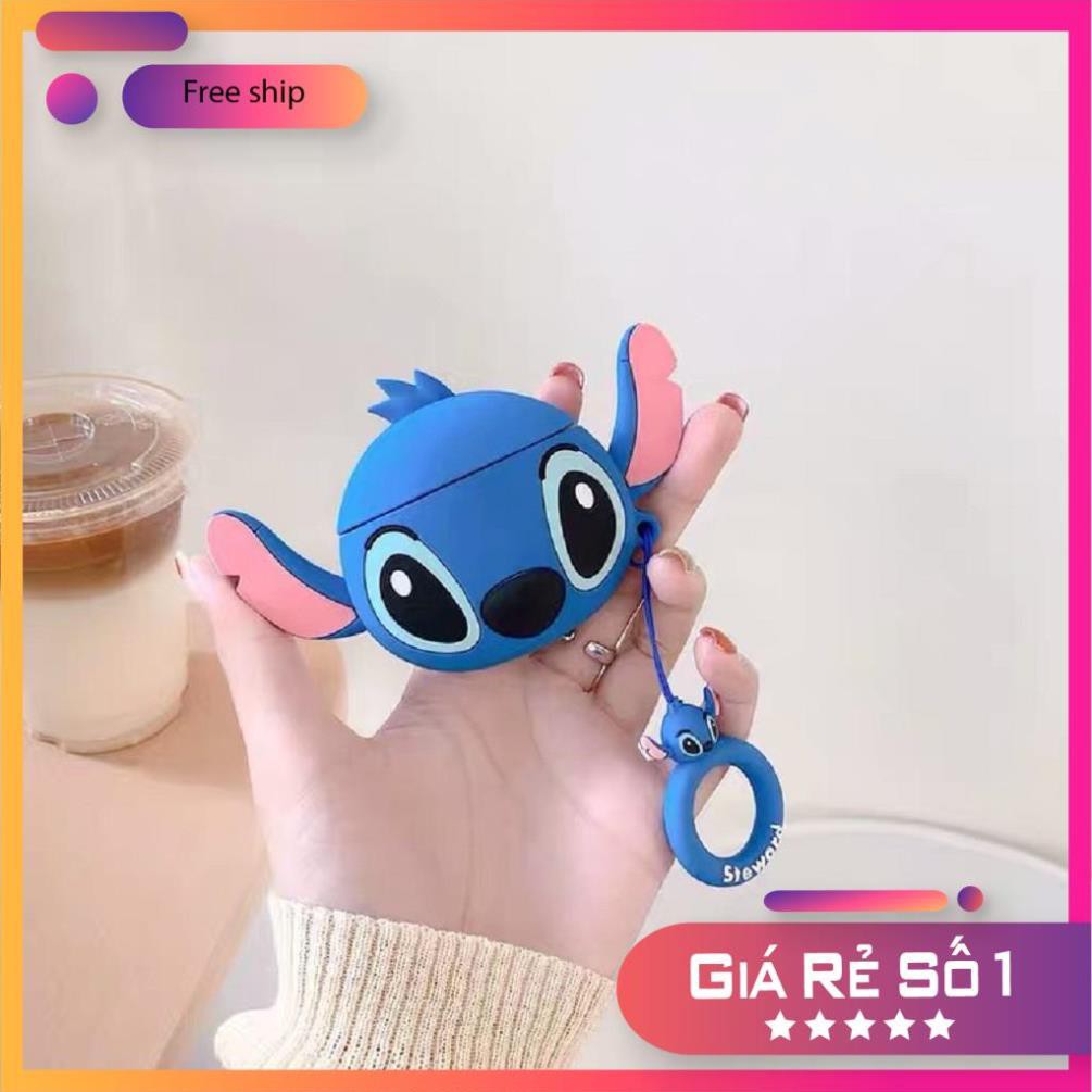 Airpods Case ⚡Freeship ⚡ VỎ BỌC AIRPODS ĐẦU STITCH Case Tai Nghe Không Dây Airpods 1/ 2/ i12/ Pro