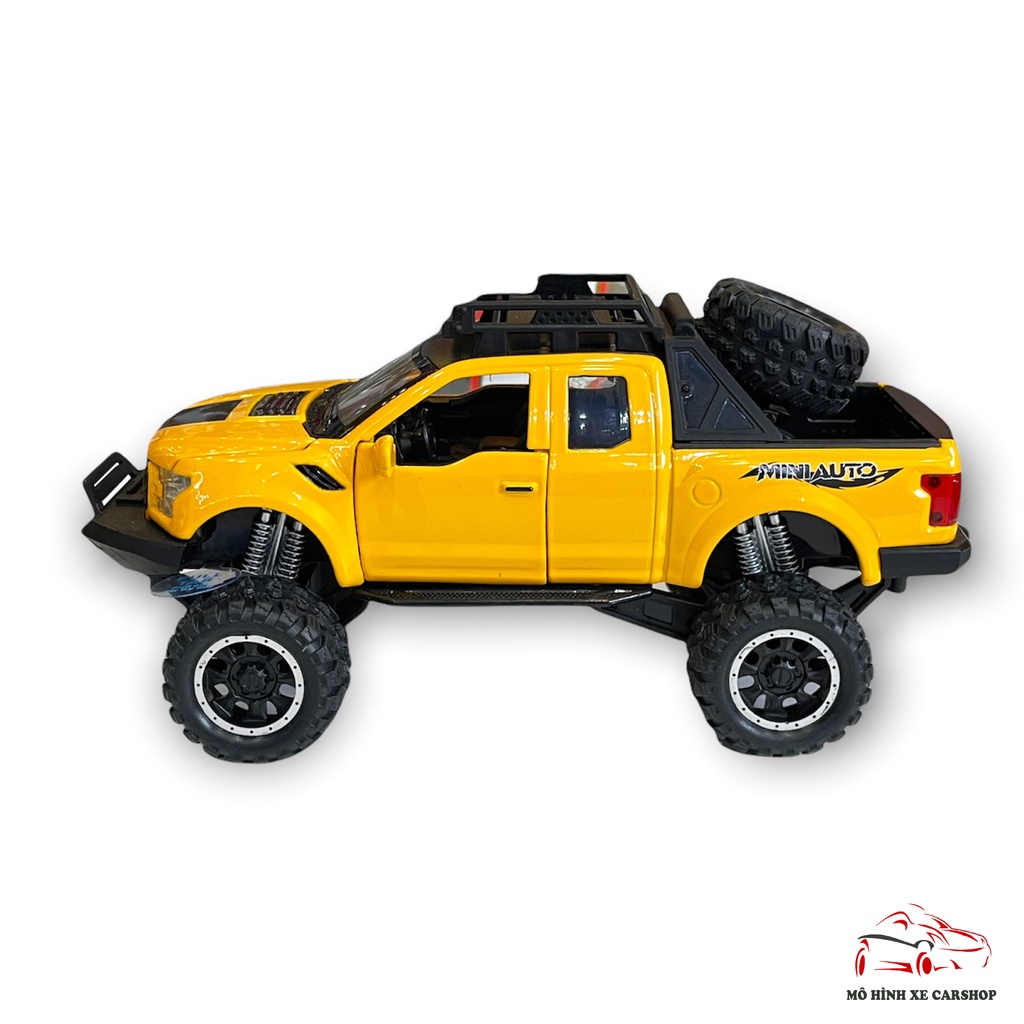 XE MÔ HÌNH SẮT FORD F150 OFFROAD Tỉ Lệ 1:32 màu vàng